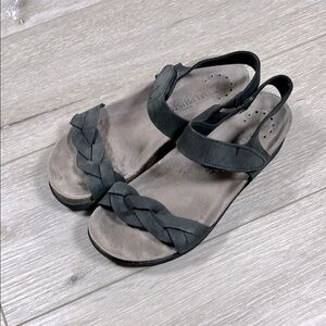 Mephisto Black Comfort Sandals with Braided Straps Size EU 37 US 6.5-7.